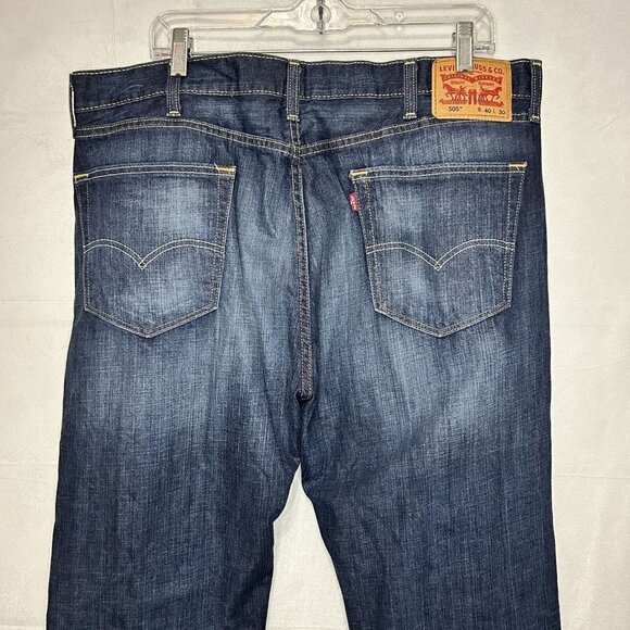 Levi's 505 Regular Fit Straight Leg Blue Denim High-Rise Jeans Size 40x30 - Picture 6 of 9